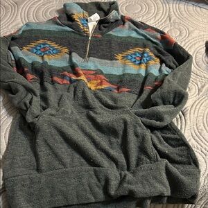 Green Southwestern Patterned Shirt